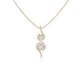 moissanite 2 stone infinity necklaces in yellow gold vermeil